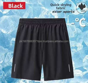 Pantalones Cortos Casuales de Verano para Hombre, de Secado Rápido, de Seda Helada, con Cintura Elástica, de Cinco Puntos, Sueltos, de Pierna Recta, para Playa, Correr y Deportes, Finos - Product Image 1