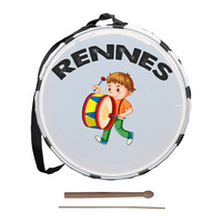Rennes DVL-30BRW Custom Design Lightweight Durable Kids Drum-30 cm (12 Inch) Orff Percussion Instrument Plastic Wood