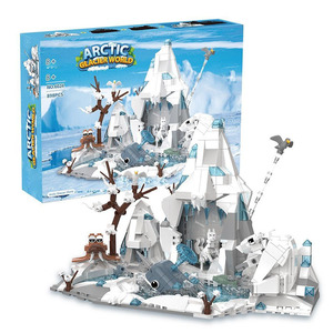 Bloques de construcción de modelo ecológico Arctic Glacier World, adorno de modelo educativo y creativo, regalo de cumpleaños ideal para niños. - Product Image 5