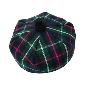 Schottischer Tam O' Shanter Hut 100 % Acrylwolle Tartan Tammy-Mützen für Herren Mode Übergrößen Tartan Tammy-Mützen