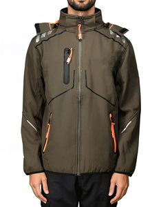 Indemand All Seasonwear Veste à capuche à col montant et fermeture éclair Softshell pour hommes Vêtements d'extérieur classiques Adventure Wear Veste coupe moderne - Product Image 1