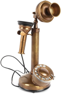 Exhibición de teléfono de latón antiguo, estilo de vela Vintage, decoración náutica para el hogar, artesanía de Calvin de Metal pulido - Product Image 4