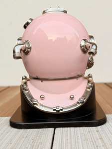 <b>PINK</b> Vintage Brass Diving Helmet Decorative Showpiece | Antique Nautical Deep Sea Diver Helmet - Product Image 3