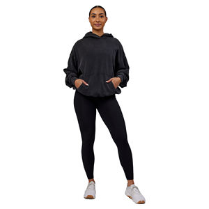 เสื้อฮู้ดพิมพ์ลายด้านหน้าแบบกำหนดเองพิมพ์ลายพัฟน้ำหนักมากสำหรับฤดูหนาว280gsm ไหล่ตกแบบวินเทจ - Product Image 2