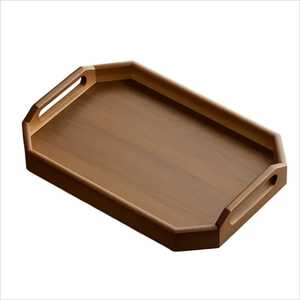 Bandeja Hexagonal de Madera de Nogal Premium con Asas de Metal Dorado, Plato Decorativo para Mesa de Centro, para Hoteles, Restaurantes y Cocinas - Product Image 6