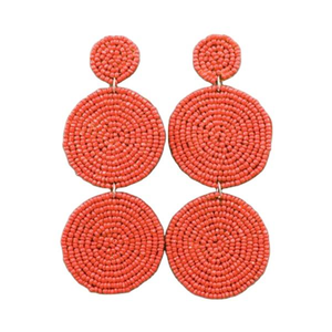 Boucles d'oreilles à tige de perles de rocaille noires et jaunes à la mode Design de fleurs et de gouttes de larme personnalisable d'Inde par glowin fashion - Product Image 3