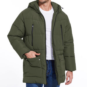 Parka d'hiver en duvet pour hommes Veste à capuche épaissie longue avec chauffage imperméable Vestes d'extérieur pour hommes Parka Veste - Product Image 3