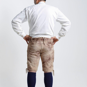 Bávaro Lederhosen pantalones cortos para Hombres estilo alemán cuero de cabra bordado Oktoberfest desgaste OEM proveedor pedidos al por mayor - Product Image 5