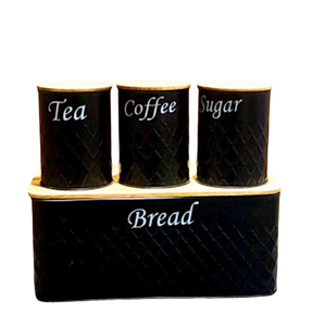 ชุดโหลเปล่าและที่เก็บของสำหรับห้องครัวทำจากโลหะสีดำและสีทองแบบรีไซเคิลสุดหรูสำหรับห้องครัว - Product Image 5