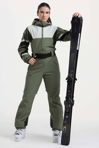 Men's & Women's Montecc Waterproof Windproof Breathable Zipper Ski Suit with Color Block Colors Insulated Ski Jacket And Pants - Product Image 2