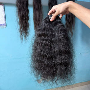 Paquets de cheveux Remy de temple indien de qualité supérieure doux bouclés vague naturelle double extrémités dessinées fournisseur de trame de cheveux humains vierges en gros - Product Image 1