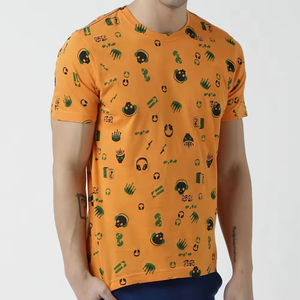 T-shirt de sport personnalisé pour homme en sublimation, respirant, couleur unie, manches courtes, coupe classique, tissu éponge 300g, OEM - Product Image 2