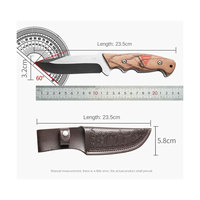 Couteau de chasse et de camping d'extérieur neuf avec étui en cuir, conception personnalisée OEM, logo de marque sur mesure, garantie de 3 ans, lame fixe, marron robuste