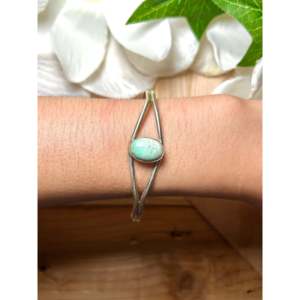 Handmade Navajo Fashion <b>Cuff</b> <b>Bracelet</b> Antraliar Variacite & Sterling <b>Silver</b> Unique Design - Product Image 5