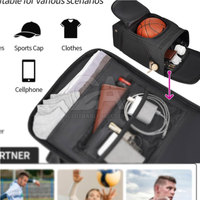 Sac de sport imperméable pour basket-ball Sac à dos en nylon avec poches pour ballons et chaussures Sac polochon pliable pour basket-ball
