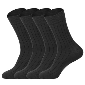 Chaussettes de costume mi-longues noires pour hommes, formelles et professionnelles, très demandées, tendance 2025, logo personnalisé, quantité en gros, tissu de haute qualité - Product Image 1