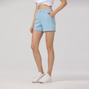 Short de Yoga en coton taille haute pour femme avec fermeture à cordon doux confortable Gym décontracté Sports d'été cyclisme pantalon de course poches - Product Image 5