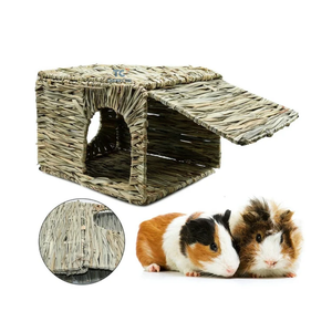 Venta al por mayor conejito hierba casa hierba conejo jaula conejo nido paja tejida mascota casa Chinchilla hámster erizo nido - Product Image 5