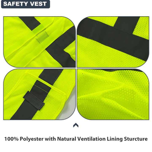 Gilet de sécurité imperméable ANSI classe 1 haute visibilité personnalisé bandes réfléchissantes vertes fluorescentes pour la course et l'utilisation par les travailleurs - Product Image 4