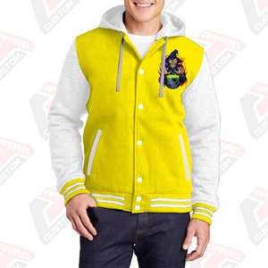 Men's Stylish Warm Varsity Jacket Hood 100% Cotton Fleece Embroidered Digital Printing Stonewashed Plain Dyed Winter Customized - Product Image 5