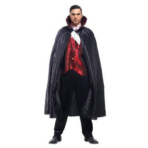 Disfraz de vampiro de Drácula para adultos de lujo con capa de cuello reversible y chaleco rojo para Cosplay de Halloween para hombres - Product Image 1
