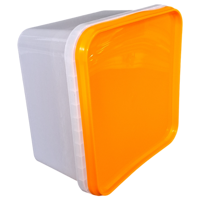 Récipient IML carré de 2000ml avec couvercle inviolable DKK2100 gobelet alimentaire en plastique de couleur de logo personnalisable pour emballer d'autres aliments