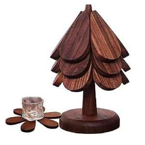 Luxury Wooden Tree Trivet <b>Set</b> Crafted From High Quality Wood Perfect For Holding Hot <b>Mugs</b> Bowls Pots Protecting Your Surfaces - Product Image 6