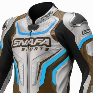 ชุดมอเตอร์ไซค์หนังแท้ผู้ชายดีไซน์ใหม่ ชุดนักขี่มอเตอร์ไซค์แบบชิ้นเดียวรุ่นใหม่ ชุดหนังนักขี่มอเตอร์ไซค์ - Product Image 4