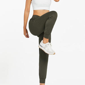 Pantalones Deportivos Holgados Personalizados para Mujer, Pantalones de Cintura Alta Elásticos y Transpirables de Algodón, Ropa Urbana, Servicio OEM - Product Image 4