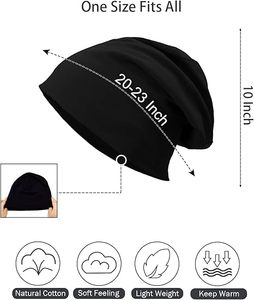 Chapeaux longs Slouchy Beanie de style vieilli pour hommes et femmes Bonnets baggy surdimensionnés avec casquettes Fashion - Product Image 6