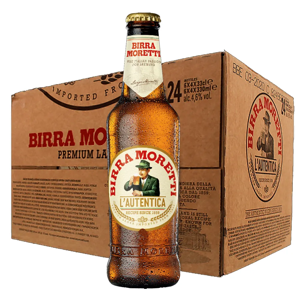 Birra Moretti - Premium Italien Lager Bière-24x330 ml-4.6% vol