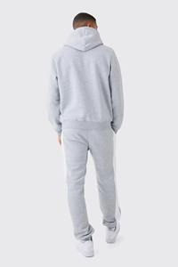 ชุดวอร์มฤดูหนาวผ้าฝ้ายแท้ 100% สำหรับผู้ชาย ป้องกันแบคทีเรีย ปักลาย 3 มิติ กางเกงขาบานและเสื้อฮู้ด สไตล์สตรีทแวร์ - Product Image 3