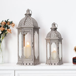 Hot Selling Vintage Metal Flameless <b>Candle</b> <b>Lantern</b> Set 2 Hanging Rustic Decor for Home Garden Indoor Outdoor for Christmas - Product Image 3