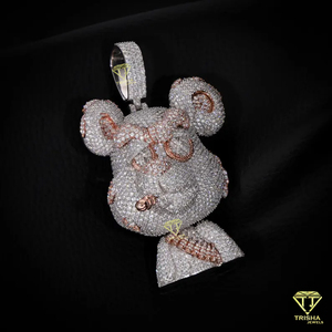 Bling glacé dessin animé Hip Hop dessin animé pendentif pour lui VVS laboratoire cultivé pendentif en argent Sterling cadeau d'anniversaire pour lui - Product Image 2