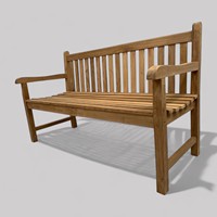 Banco Clásico Indonesio de Madera de Teca Sólida de 150 cm, Diseño Moderno Artesanal Natural, Muebles de Exterior para Jardín, Dormitorio y Exteriores