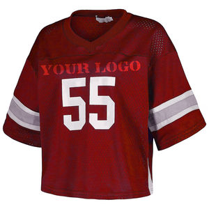 Maillot de football américain Maillot en maille imprimé sur mesure Manches courtes 100% Polyester Football Mesh Col V Maillot Tops Hommes - Product Image 6