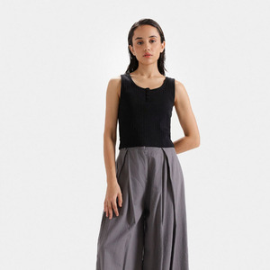 เสื้อแขนกุดเอวสูงผ้าซาตินสายยาวปานกลางถักสำหรับผู้หญิงไซส์พิเศษใหม่ดีไซน์แบบหุ้มสะโพกแบบลำลองผ้าใยสังเคราะห์ป้องกันไฟฟ้าสถิตย์ - Product Image 1