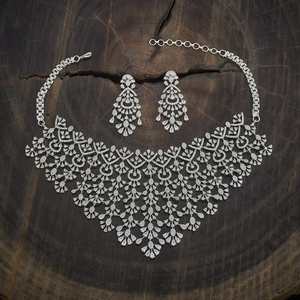 Zircon Necklace 177092 Elegant <b>Wedding</b> <b>Accessory</b> with Dazzling Zircon Stones - Product Image 2