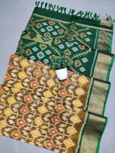 ส่าหรีผ้าฝ้ายผ้าไหม ikkat ที่สวยงาม - Product Image 3