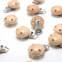 Chaîne de sucette en bois personnalisable avec logo, accessoire en bois naturel, attache-sucette pour bébé, clip de fixation pour sucette