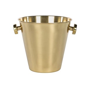 Métal Noir Mat Avec Poignée Dorée Seau À Glace Fantaisie Top Vente Barware Nouveau Design Porte-Bouteille - Product Image 3