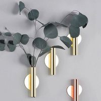 Sticker mural décoratif en métal, vase à fleurs, plantes artificielles, jardinière suspendue murale, design abstrait Art Déco écologique pour la maison