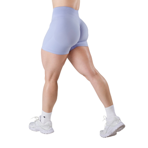 Shorts de sport pour femmes Skyline Blue, sans couture, taille mi-haute, extensible, compression, entraînement, fitness, anti-transpiration, shorts d'entraînement - Product Image 5