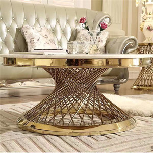 Table basse de luxe nordique durable, design moderne, finition en acier inoxydable et marbre, meubles pour la maison, l'appartement et le salon - Product Image 5
