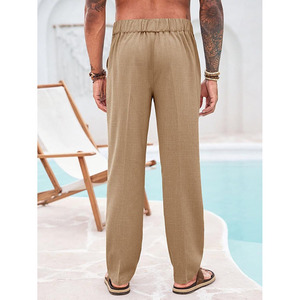 กางเกงลำลองผู้ชายสไตล์ฮิปฮอปสุดเท่ ผ้าลินิน/ผ้าฝ้าย แห้งเร็ว เป็นมิตรกับสิ่งแวดล้อม ระบายอากาศได้ดี มีกระเป๋าข้าง เหมาะสำหรับกิจกรรมกลางแจ้ง - Product Image 2