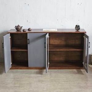 Archivador Moderno de Dos Niveles con Puertas de Vidrio Ajustables, Madera de Caucho THS68056 para Taller, Almacén o Dormitorio - Product Image 6