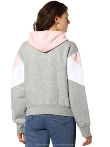 Sudadera con Capucha Gris y Blanca para Mujer, Sudadera Informal con Capucha, Logotipo Personalizado, Proveedor OEM - Product Image 4