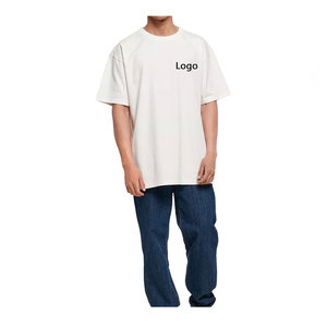 Compre Camiseta de algodón serigrafiada personalizada Regular Fit Oversized Drop Shoulder 100% Cotton Regular Cut Tee - Product Image 4