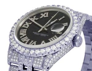 Moda VVS Moissanite Diamond Roman Dial Acero inoxidable Automático Iced Out Hip Hop Reloj Lujo Bling Moda para hombres - Product Image 4