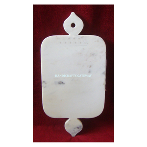 เขียงหินอ่อนสีขาวทำด้วยมือทรงสี่เหลี่ยมผืนผ้าผลิตภัณฑ์ทนทานสำหรับตกแต่งบ้านผลิตและขายส่งจากอินเดีย - Product Image 1